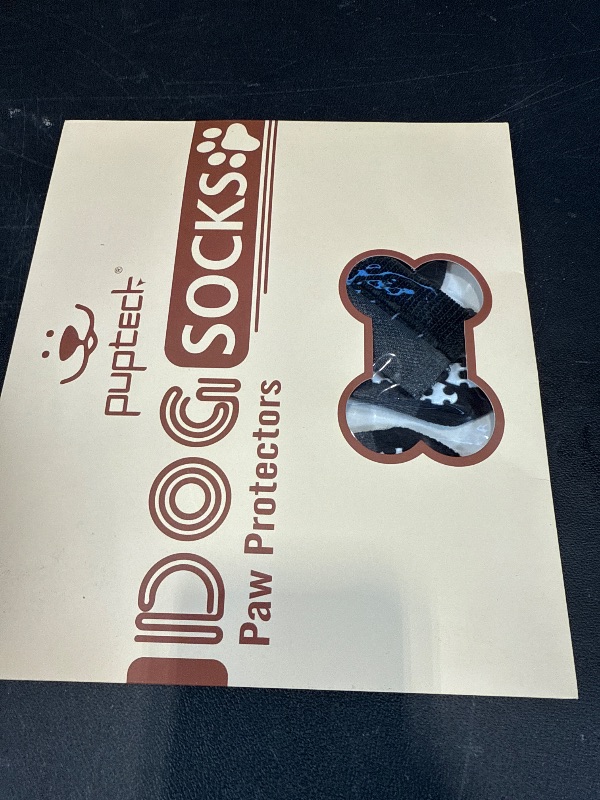 Photo 1 of PUPTECK Anti-Slip Dog Socks with Double Sides Grips for Small Medium Large Dogs Hardwood Floors Prevents Licking, Dog Shoes for Hot Pavement Traction Control Paw Protector for Senior Dogs, Grey S