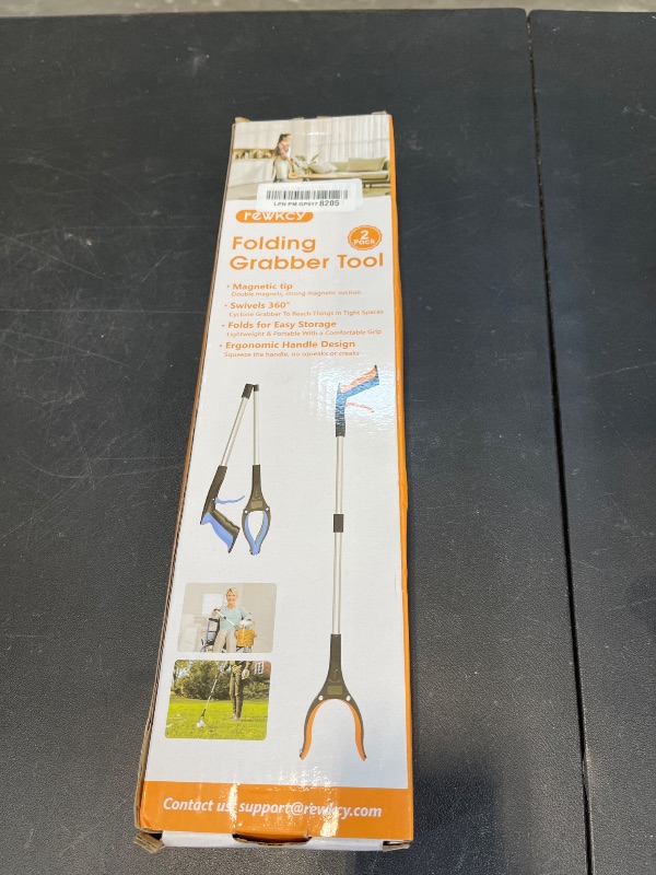 Photo 1 of REWKCY 32" Grabber Reacher Tool, 2-Pack Foldable Reacher Grabber Pickup Tool with 360° Rotating Jaw & Magnet, Trash Picker Upper Grabber, Lightweight Grabbers for Seniors Heavy Duty