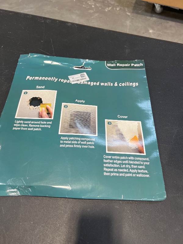 Photo 1 of 12 X 12 Inch Drywall Repair Kit - Heavy Duty Self-Adhesive Mesh Drywall Repair Patch for Large Holes in Wall and Ceiling, Wall Patch Repair Kit with Scraper and Sandpaper - Dry Wall Patch Kits