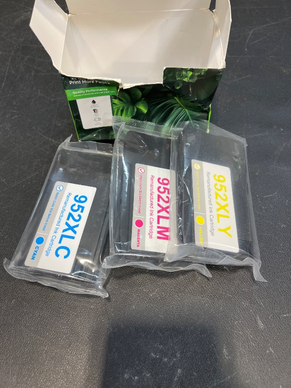 Photo 1 of 952XL Ink Cartridges Combo Pack Compatible for HP 952XL HP952 HP952XL Replacement for Officejet Pro 8710 7740 8720 8702 8210 7720 8700 8740 8216 8725 8200 Printers, 3-Pack Cyan Magenta Yellow