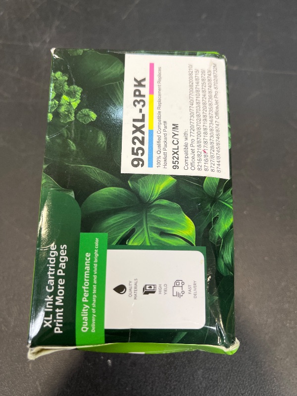 Photo 1 of 952XL Ink Cartridges Combo Pack Compatible for HP 952XL HP952 HP952XL Replacement for Officejet Pro 8710 7740 8720 8702 8210 7720 8700 8740 8216 8725 8200 Printers, 3-Pack Cyan Magenta Yellow