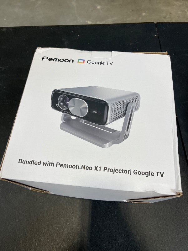 Photo 1 of Smart 4K Projector [Bundled with Google TV Stick] with WiFi and Bluetooth, 2500ANSI, Auto Lens Cap, Portable Outdoor Movie Projector with Built-in Apps Auto Focus for Ceiling/Home Theater/Bedroom