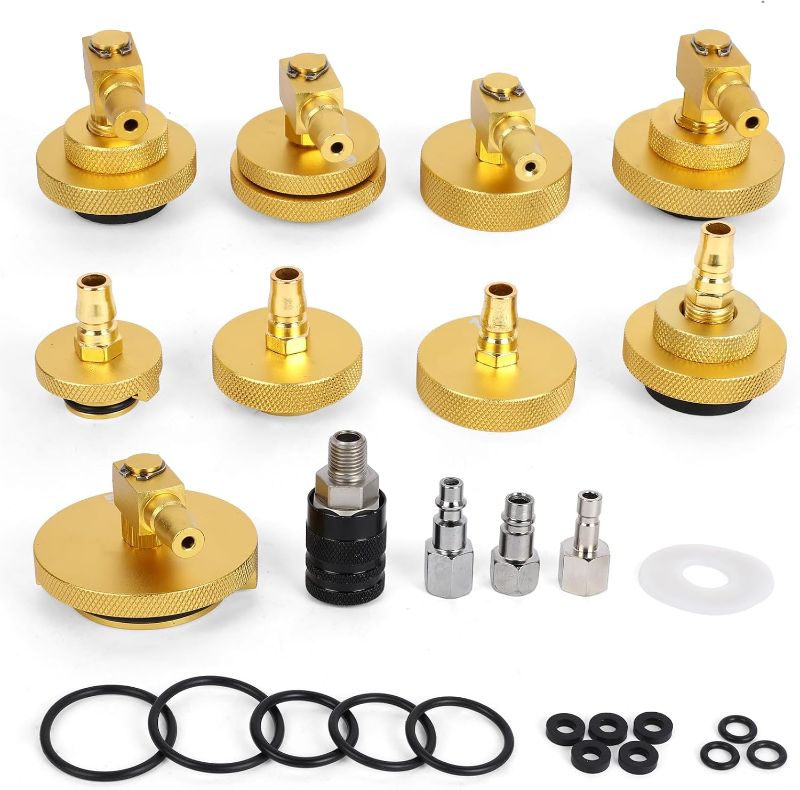 Photo 1 of Mrcartool 10 Pcs Car Brake Bleeder Adapter Set for F118/F109 Master Cylinder Adapter with 9Pcs Brake Bleeder and 1pc Quick Coupling, Brake System Bleeding Tool Set for Ford Mazda Honda
