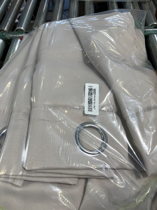 View 2 of NICETOWN Sound Barrier 100% Blackout Cold Blocking Divider Curtains 84", Noise, Heat and Cold Blocking Drapes with Felt Fabric Lining for Nursery/Daytime Sleep/Bedroom (Natural, 2 PCs, 52" Wide)
