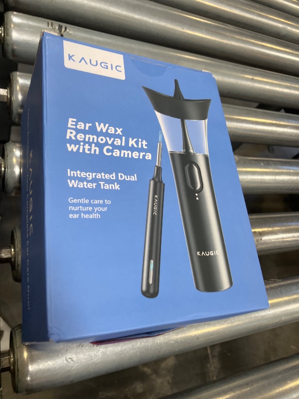 Photo 1 of KAUGIC Ear Wax Removal - One-Hand Manual Ear Cleaner with Camera, 7 PCS Ear Spoons, Safe Ear Irrigation Kit for Adults, FSA-HSA-Eligible (Black)