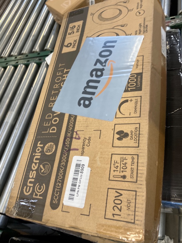 Photo 1 of Ensenior 5/6 Inch 5CCT LED Can Lights 6 Pack, Retrofit Led Recessed Lighting, Baffle Trim, Dimmable, 9W=110W, 1000LM, 2700K/3000K/3500K/4000K/5000K Selectable, IC Rated - ETL & FCC