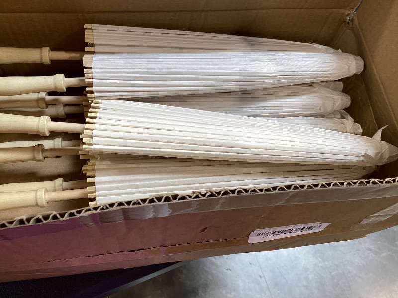 Photo 1 of Paper umbrellas 23.6 inch paper parasol umbrellas Chinese Japanese style 12 count
