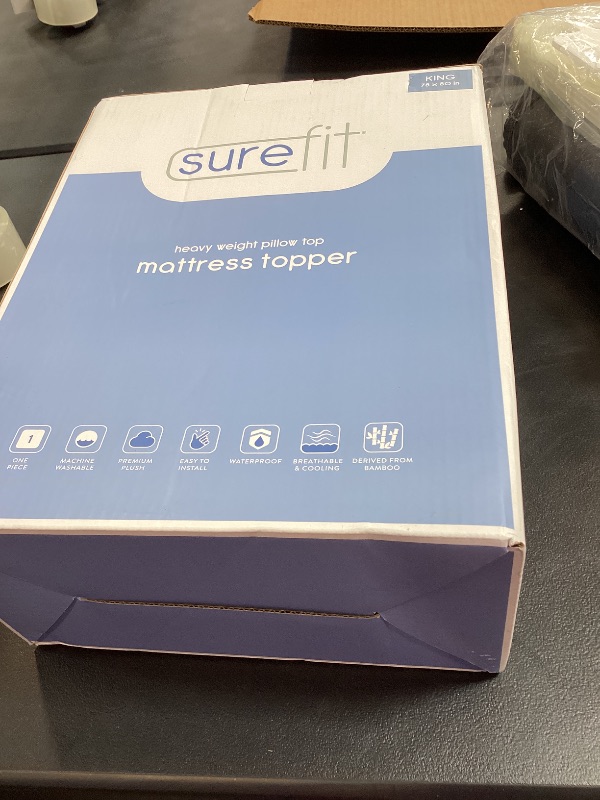 Photo 1 of Surefit Ultra Soft Waterproof Mattress Topper King Size, Pillow Top Mattress Pad, Back Pressure Relief, Viscose Derived from Bamboo, Naturally Cooling for Hot Sleepers, 78x80