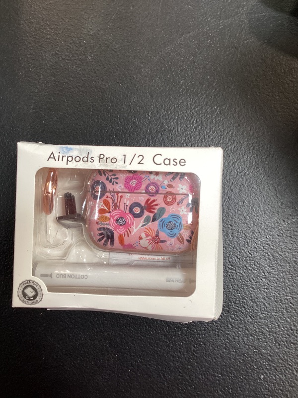 Photo 1 of Inesore for AirPods Pro 2nd Generation Case Cover with Lock, Flowers Cute AirPod Pro 2 Case Hard iPod Pro Cases for Women Girls with Cleaner Kit for AirPod Pro Cases (2023 USB-C /2022/2019) - Pink
