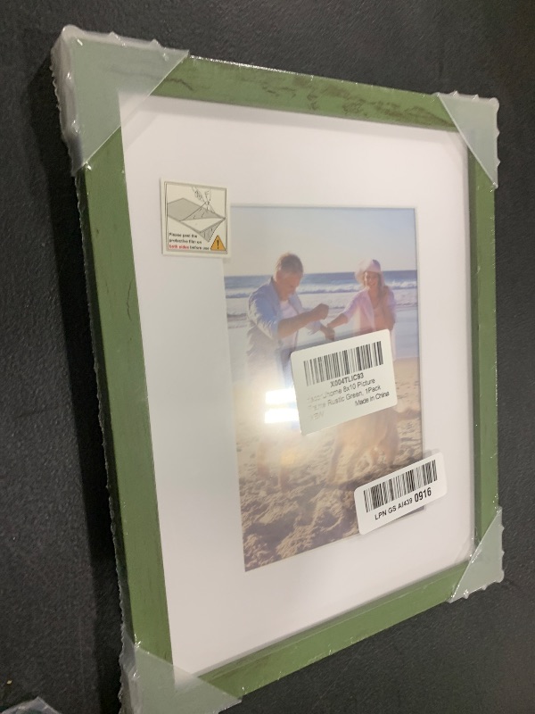 Photo 1 of decorUhome 8x10 Picture Frame, Display Pictures 5x7 with Mat or 8x10 without Mat, Wall & Tabletop Display Photo Frame, Rustic Green, 1 Pack