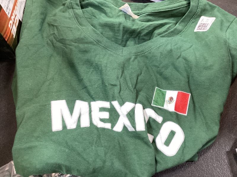 Photo 1 of S. Womens Mexico Flag Mexican Pride International Country V-Neck T-Shirt