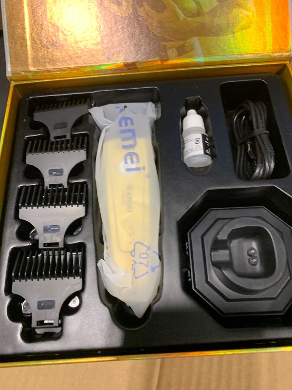 Photo 1 of KEMEI 90-5 Men’s Hair & Beard Trimmer, Zero Gap DLC Blade, 7500 RPM Cordless Trimmer for Barbers