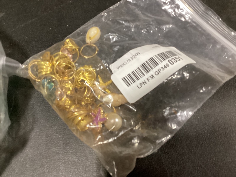 Photo 1 of VENOFEN 45PCS Shell Loc Jewelry Colorful Starfish Braid Clips Gold Dreadlock Accessories Metal Hair Cuffs Rings for Braids Women Girls Hair Decoration
