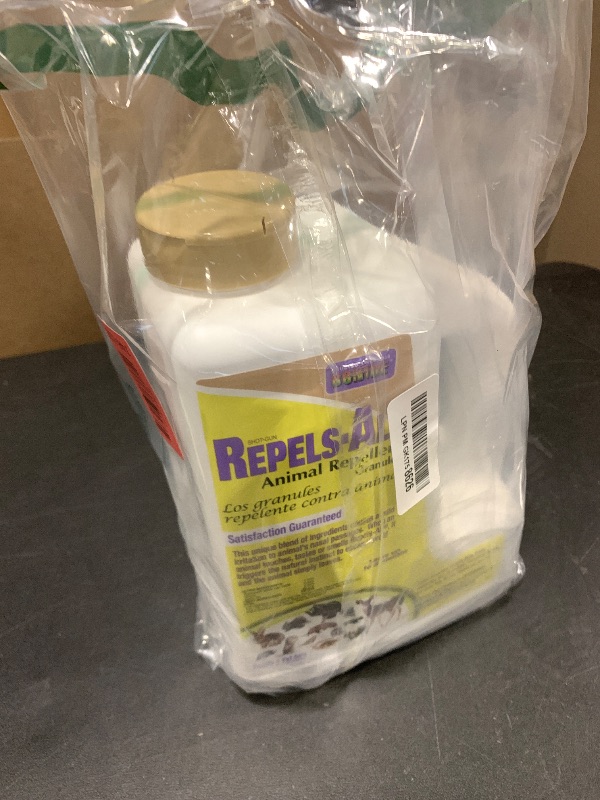 Photo 1 of Bonide Repels-All Animal Repellent Granules, 3 lbs. Ready-to-Use Deer & Rabbit Repellent, Deter Pests from Lawn & Garden