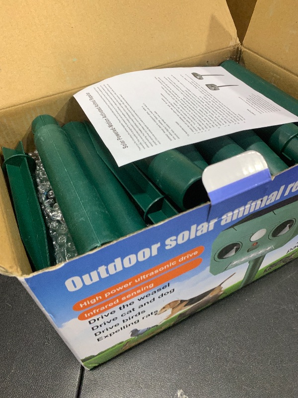 Photo 1 of Solar Ultrasonic Animal Repellent Outdoor, 4 Pack Cat Squirrel Raccoon Bird Dog Deer Repellent Devices with PIR Motion Sensor ? LED Flash, Waterproof Animal Deterrent for Garden Yard Farm