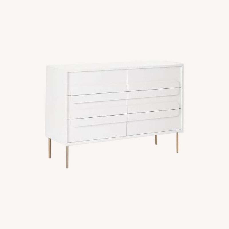 Photo 1 of West Elm Gemini 6 Drawer Modern Dresser White 48 INCH---- AND A 4 DRAWER 31INCH ------IN GREAT CONDITION PLEASE BRING A TUCK UPON PICK UP ITEMS ARE XL 