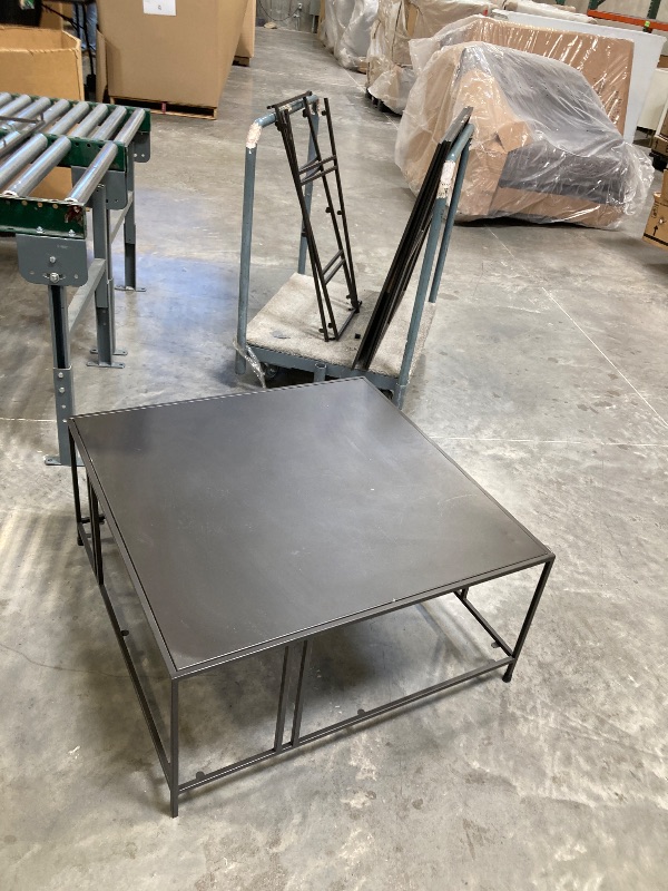 Photo 1 of 2----- Uranus 2 Tiers Black Coffee Table - A Modern Living Room Furniture Piece for Home Office, Easy Assembly, 31.5” Square Center Table with Black Tabletop and Storage Shelf----------MISSING THE SCREW HARDWARE ITEMS ARE BROKEN DOWN -----CAN EASILY PURCH