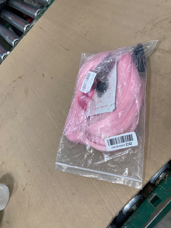Photo 1 of FSLLZCJY Light Pink Bob Wig with Heart Sunglasses - Heat-Resistant, Synthetic Fiber, Adjustable and Natural Looking