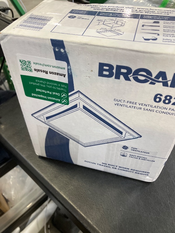 Photo 1 of Broan 682 Bathroom Ventilation Fan with Charcoal Filter and White Plastic-Grille