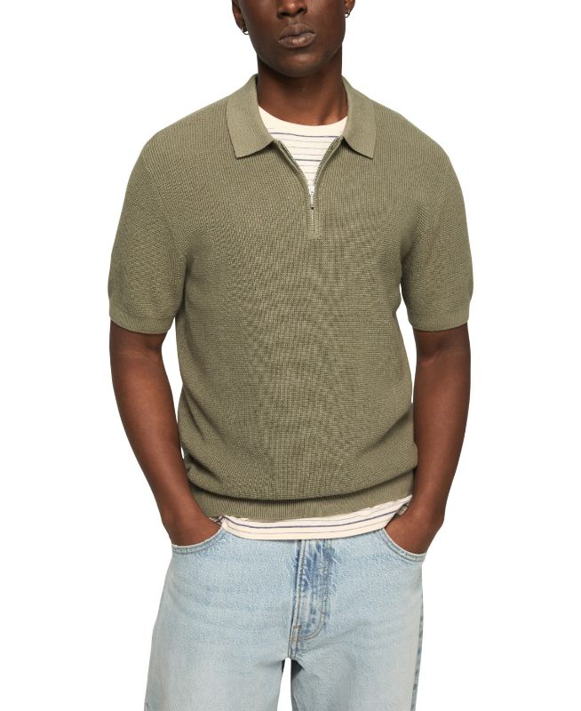 Photo 1 of Lucky Brand's Men's Quarter-Zip Polo Sweater - Sea Spray