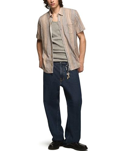 Photo 1 of Lucky Brand Southwestern Linen Short Sleeve Button up Shirt S