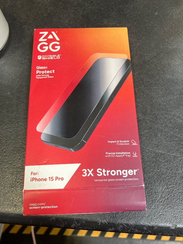 Photo 1 of ZAGG Glass+ Screen Protector for Phone 15 Pro - 3X Stronger with Reinforced Edges, Scratch & Smudge-Resistant Surface, InvisibleShield, Easy to Install