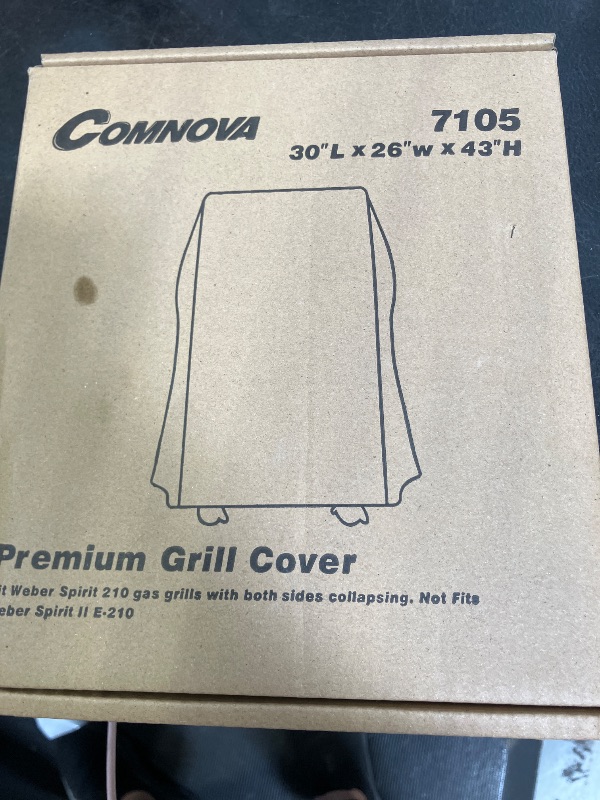 Photo 1 of Comnova Grill Cover 30 Inch - 7105 BBQ Cover for Weber Spirit 210 Gas Grill Heavy Duty & Waterproof, Barbecue Cover for Weber Spirit E-210 Grill with Side Trays Fold Down (NOT Fit Spirit II E-210)