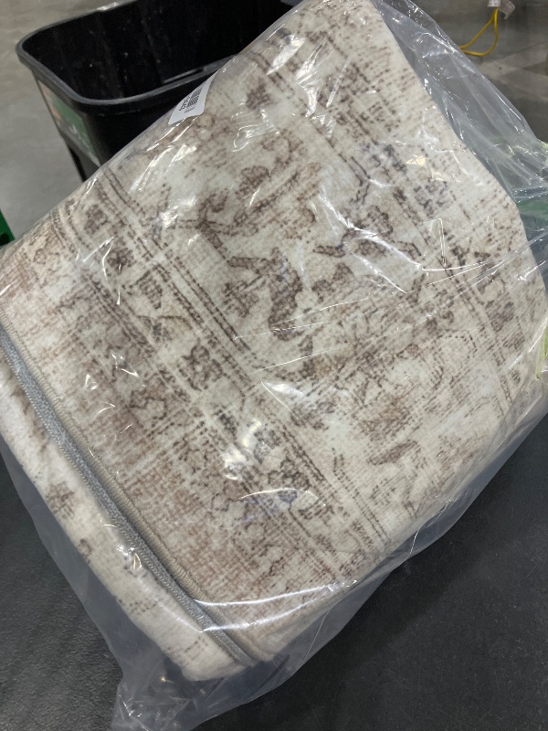 Photo 1 of 6X9 Washable Area Rug Beige Vintage Non Slip Soft Low Pile Rug for Living Room Bedroom Dining Room Office Distressed Oriental Indoor Large Throw Carpet for Home Decor