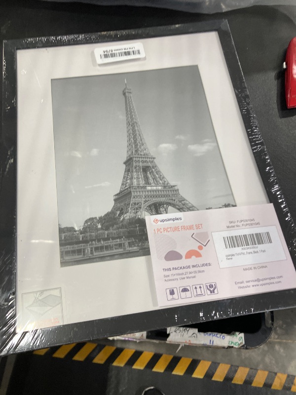 Photo 1 of upsimples 11x14 Picture Frame, Display Pictures 8x10 with Mat or 11x14 Without Mat, Wall Hanging Photo Frame, Black, 1 Pack