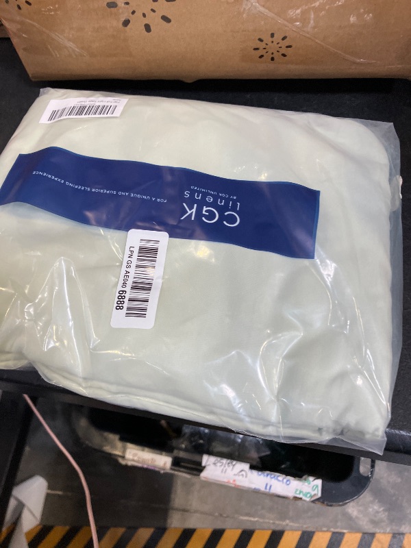 View 2 of Full Size Flat Sheet - Hotel Quality Top Flat Bed Sheet Only - Ultra-Soft, Comfy, Breathable & Cooling - Fade & Wrinkle Free - Easy-Care, Stain & Shrink Resistant Bedding - Oeko-Tex - Light Sage Green
