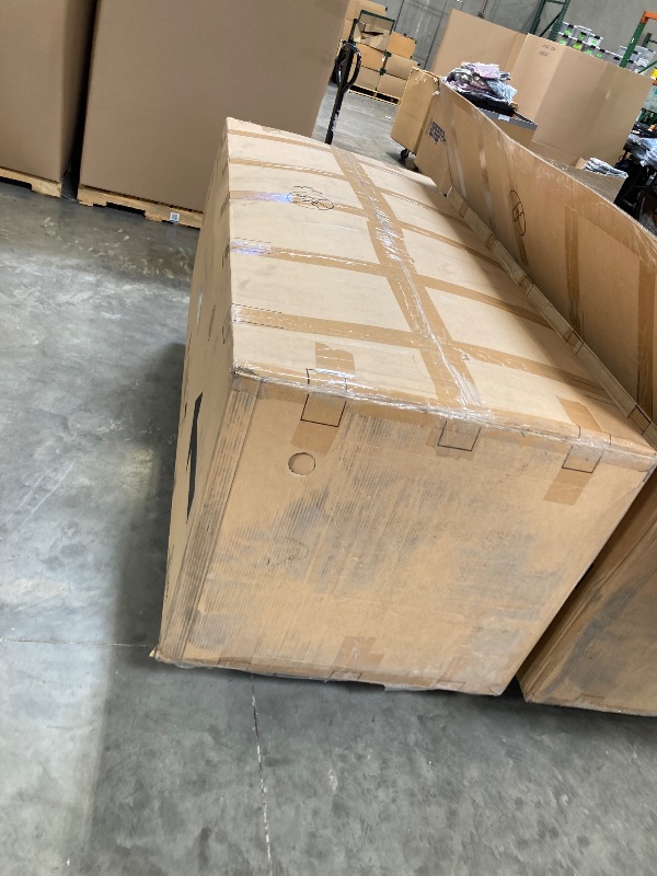 Photo 1 of Signature Design by Ashley Ricmen Leather Adjustable Dual Sided Power Reclining Loveseat with USB Charging & Console, Light Brown----FACTORY SEALED -----PLEASE BRING TRUCK UPON PICK UP ITEM IS XL