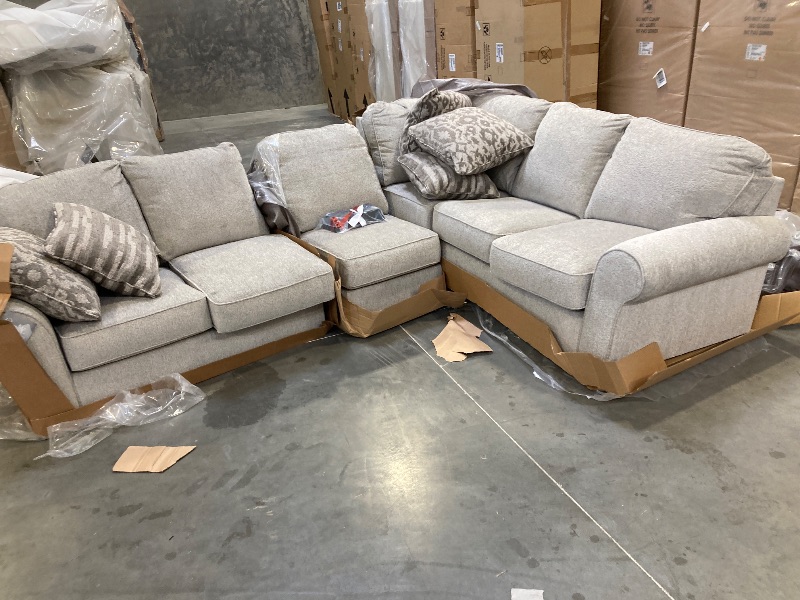 Photo 1 of Ashley Furniture
9060348    3 PIECE - Left-arm Facing Sofa With Corner Wedge --9060346 - Armless Chair----9060355 - Left-arm Facing Loveseat
PLEASE BRING TRUCK UPON PICK UP ITEM IS XL ----FACTORY SEALED