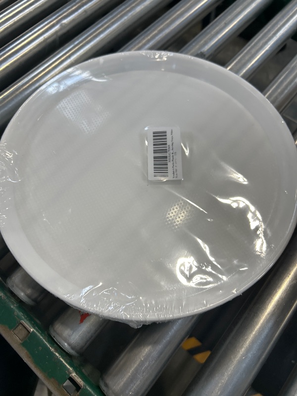 Photo 1 of Yesdate 6 Packs Plastic Round Platter, 13.5-Inch Restaurant Food Serving Trays, White