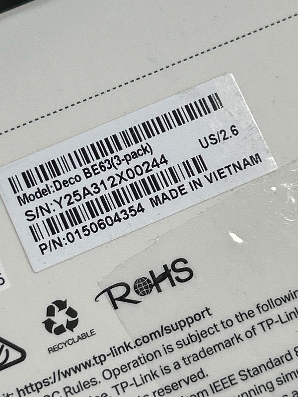 Photo 1 of TP-Link Deco 7 Pro BE63 Tri-Band WiFi 7 BE10000 Whole Home Mesh System - 6-Stream 10 Gbps, 4x2.5G Ports Wired Backhaul, 4X Smart Internal Antennas, VPN, HomeShield, Free Expert Support (3-Pack)