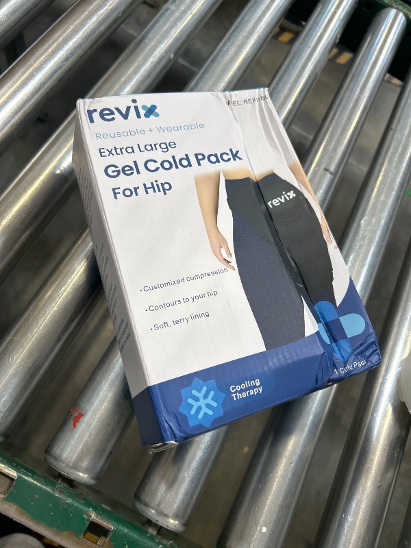 Photo 1 of REVIX Extra Large Hip Ice Pack Wrap After Surgery, Reusable Gel Cold Pack for Hip Replacement Recovery, Sciatic Nerve, Cold Therapy Hip Flexor Compression Wrap, Black