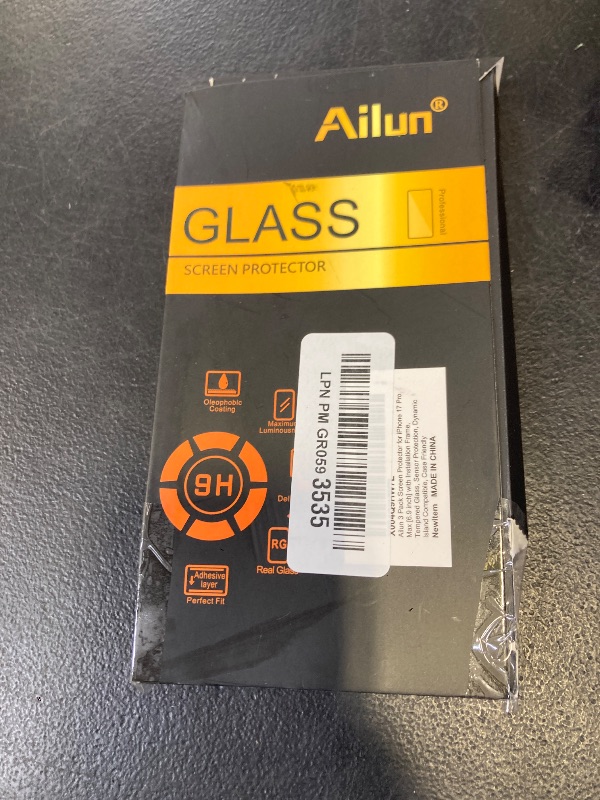 Photo 1 of Ailun 3 Pack Screen Protector for iPhone 17 Pro Max [6.9 inch] with Installation Frame, Tempered Glass, Sensor Protection, Dynamic Island Compatible, Case Friendly