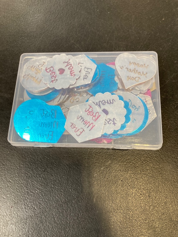 Photo 1 of 48 Pcs Acrylic Mirror Disc Cupcake Toppers for Mother's Day Cake Decorations, 6 Styles 4 Colors Happy Mother's Day Acrylic Cake Toppers Cupcake Engraved Topper Charms for Mom Birthday Party Decor