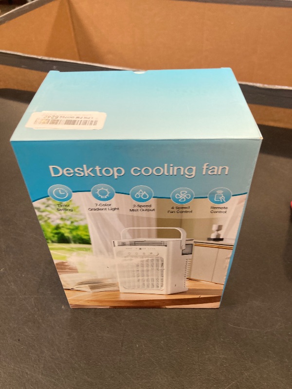 Photo 1 of Portable Air Conditioners, Air Cooler Evaporative Personal Mini AC with Remoter, 4 Wind Speed, 2-4-6H Timer, 2 Modes, Colorful Night Light, Portable AC for Room, Car, Bedroom, Office, Outdoor