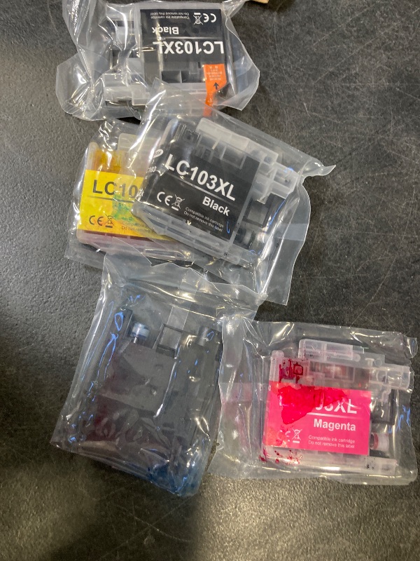 Photo 1 of LC103XL Ink Cartridges Compatible Ink Cartridges Replacement for Brother LC101 LC103 LC103 XL Ink Cartridge with MFC-J870DW MFC-J6920DW MFC-J6520DW MFC-J450DW MFC-J470DW Printer (5 Pack, BK C M Y)