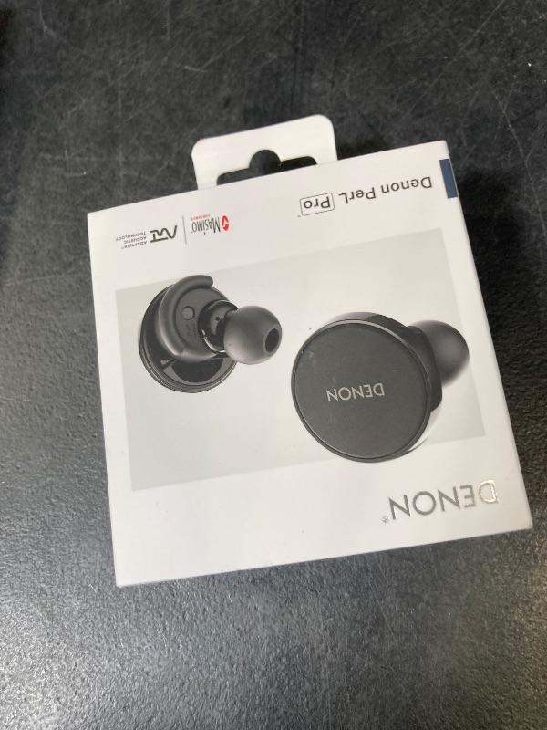 Photo 1 of Denon PerL Pro True Wireless Earbuds - Adaptive Active Headphones Wireless Noise Canceling, Masimo Adaptive Acoustic Technology, Spatial Audio, 32Hr Battery Life, Wirefree Charging, Black