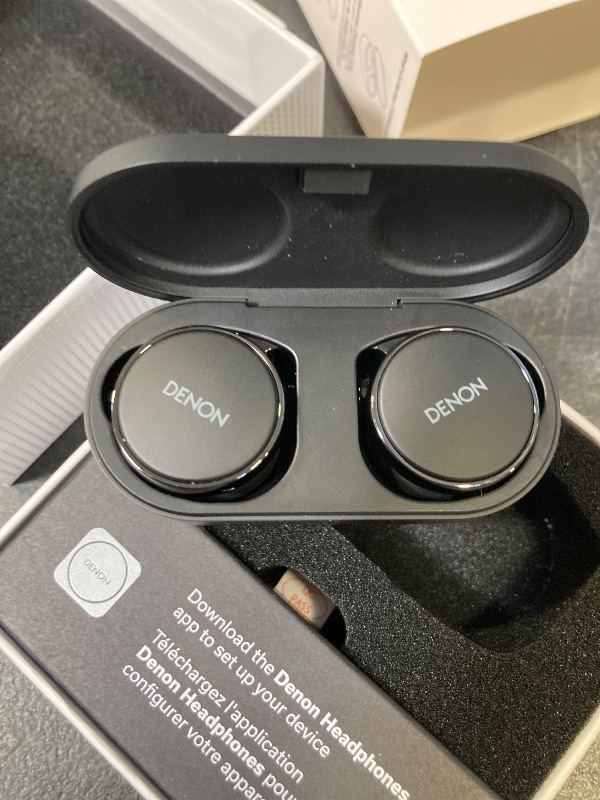 Photo 1 of Denon PerL Pro True Wireless Earbuds - Adaptive Active Headphones Wireless Noise Canceling, Masimo Adaptive Acoustic Technology, Spatial Audio, 32Hr Battery Life, Wirefree Charging, Black