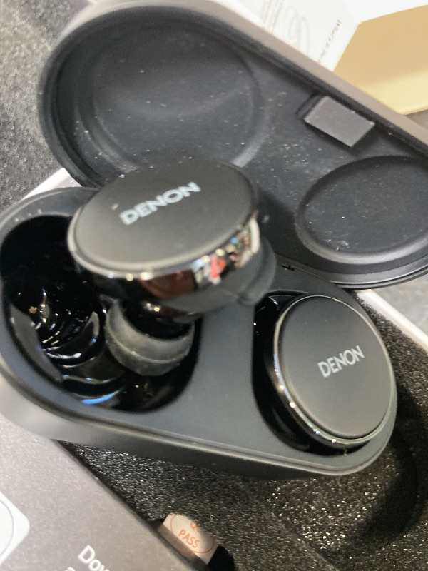 Photo 1 of Denon PerL Pro True Wireless Earbuds - Adaptive Active Headphones Wireless Noise Canceling, Masimo Adaptive Acoustic Technology, Spatial Audio, 32Hr Battery Life, Wirefree Charging, Black