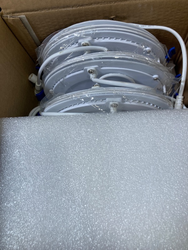 Photo 1 of Ensenior 6 Pack 6 Inch LED Recessed Light, Dimmable, 2700K-5000K 5CCT, 1200LM High Brightness, 12W 120V, Damp Rated, ERL-12X-ETL, Ultra-Thin Canless Wafer Ceiling Light - ETL & FCC & IC