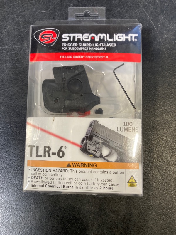 Photo 1 of Streamlight 69284 TLR-6 100-Lumen Tactical Weapon Light with Integrated Red Aiming Laser Designed Exclusively and Solely for Sig Sauer P365/XL, Black