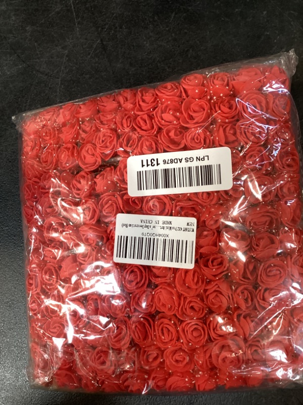 Photo 1 of WISTART 432 Pcs Mini Artificial Rose Flower Heads Real Looking Foam Fake Roses Heads for DIY Wedding Flowers Accessories Bridal Hair Clips Headbands Dress Decoration(Red)