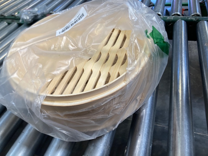 Photo 1 of Prime Home Direct Bamboo Steamer Basket 10-Inch | 2-Tier Steamer for Cooking | 50 Liners, Chopsticks, Sauce Dish | Steaming Asian Food, Bao Buns, Chinese, Dim Sum, Dumpling, Rice, Vegetable Steam Pot