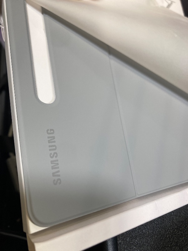Photo 1 of SAMSUNG Galaxy Tab S8 Book Cover, Protective Tablet Case w/ 2 Viewing Angles, Magnetic Design, S Pen Holder, Slim, Lightweight, US Version, Light Gray