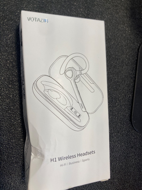 Photo 1 of VOTAZIB Bluetooth Headset with APTX HD Audio, Mute Button & Dual Device Connection, 90H Playtime Single-Ear Headphone for Trucker, Business, Black