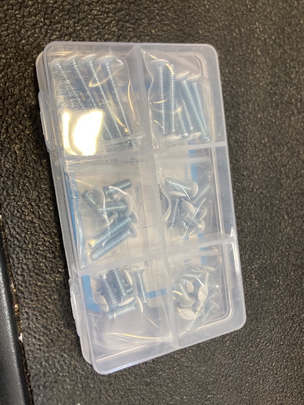 Photo 1 of Wall Plate Screws Kit - 46 Pcs 6-32 Thread, 8 Lengths (5/16", 11/32", 3/8", 1/2", 9/16", 3/4", 1", 1-3/16") White Screws for Electrical Outlet & Switch Plate Covers