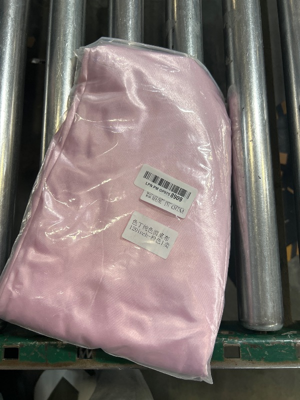 Photo 1 of KKJIAF 1 Pack 120 Inch Round Tablecloth Satin Light Pink Tablecloth, Silky Satin Round Table Cover Dining Table Cloth for Wedding, Party, Banquet, Restaurant, Formal Events